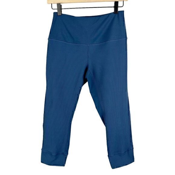 Zella Stretch Cropped Athleisure Leggings Blue Size Small‎ - Picture 1 of 10